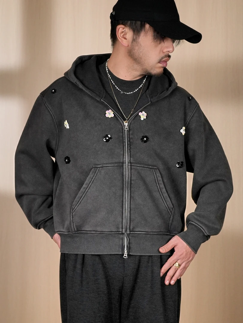 TIAS【4】toke钉珠双色440g重磅炒洗奥利绒卫衣T146102[029]