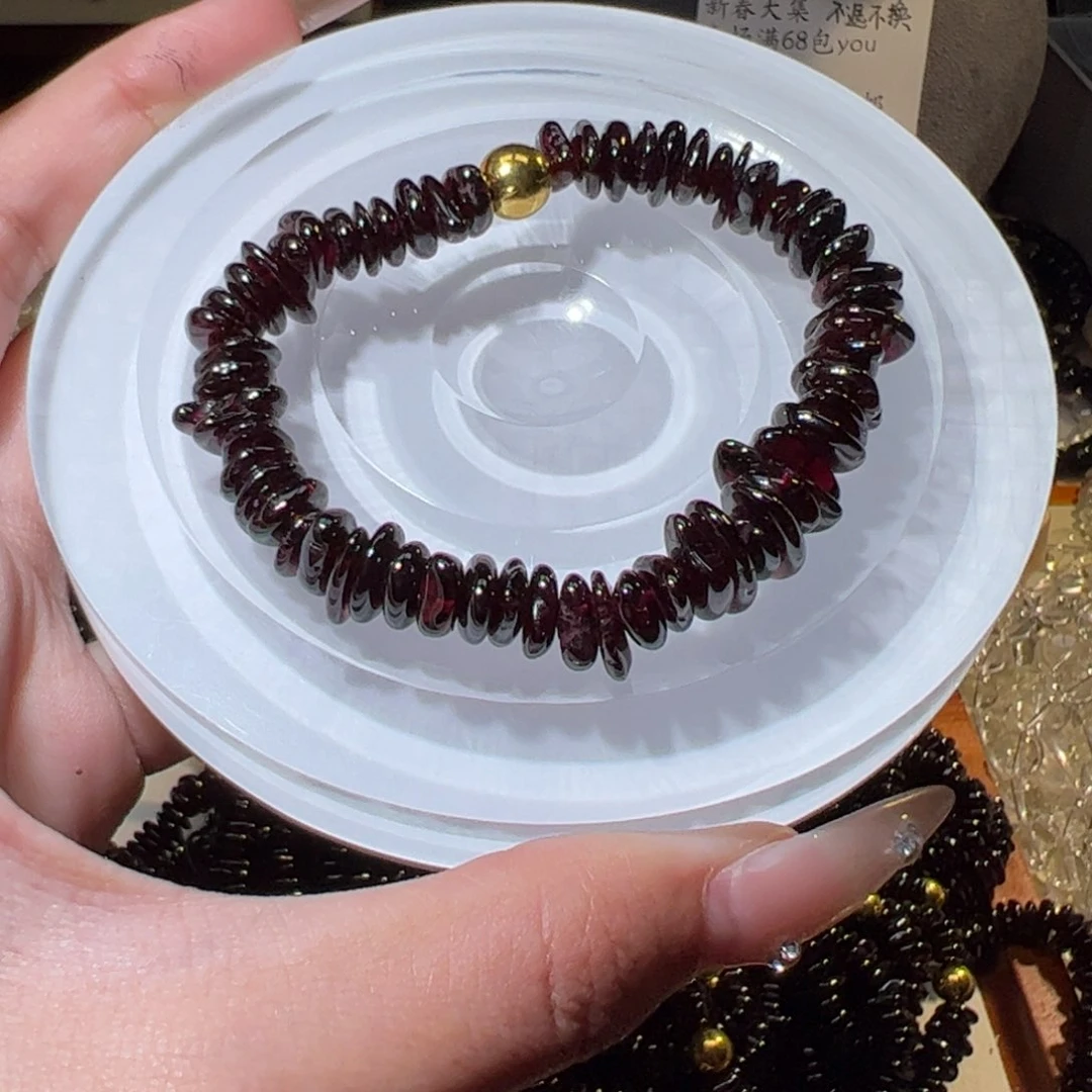 水晶手链未镶嵌石榴石碎石手串1条A4