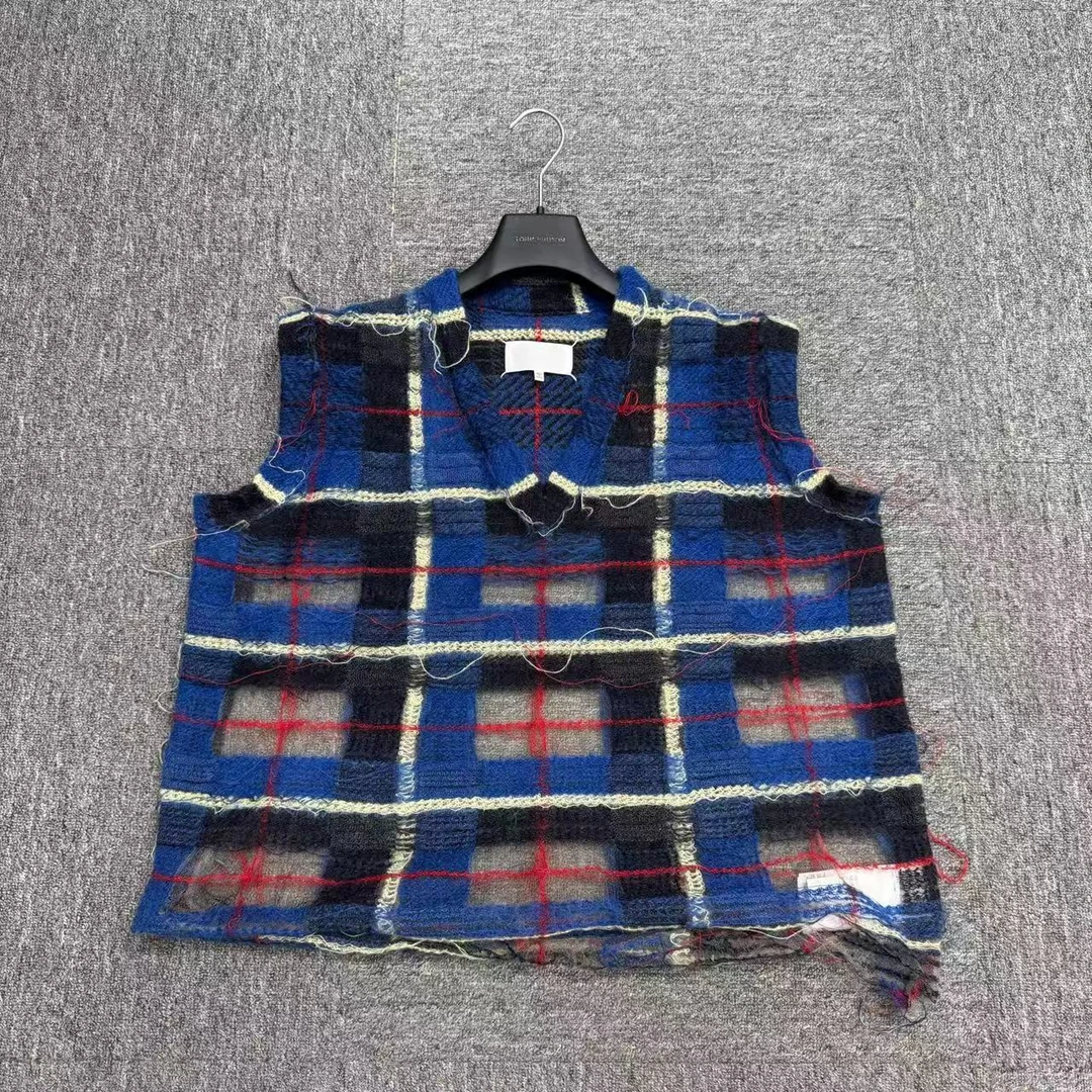 99新 Maison Margiela/梅森马吉拉 马海毛格纹背心/M码/17351