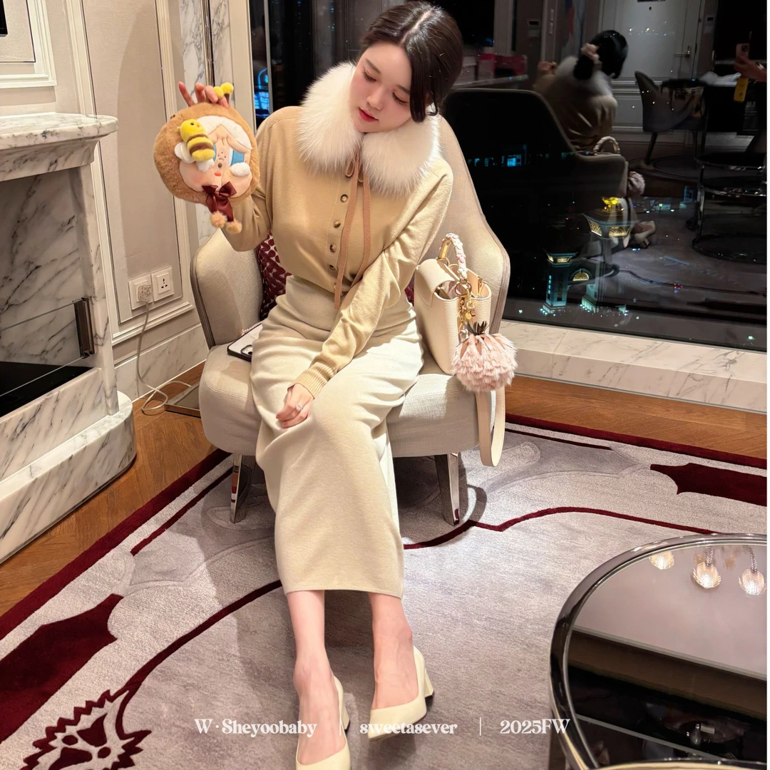 小姨妈yoobaby 鼠系温柔感无缝一体机彼得翻领evan新澳100%羊毛