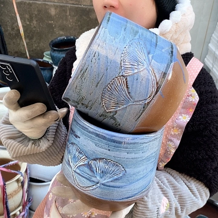 紫砂花盆瑕疵口17高17