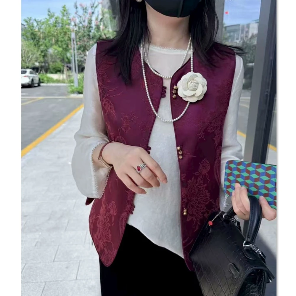 新中式女装国风年轻款改良唐装2025新款早秋马甲坎肩上衣