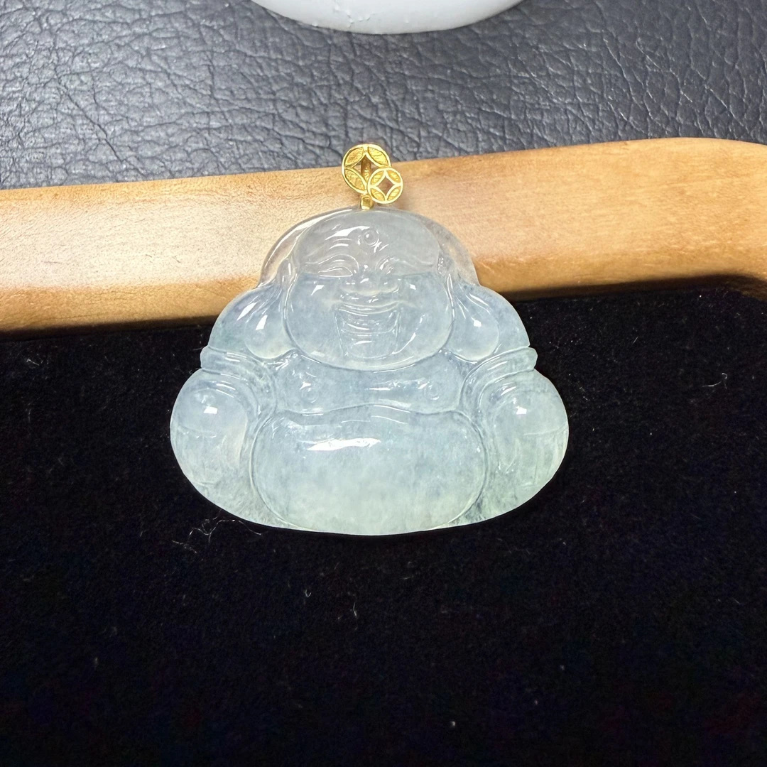 久鱼珠宝  18K金缅甸翡翠挂件 49