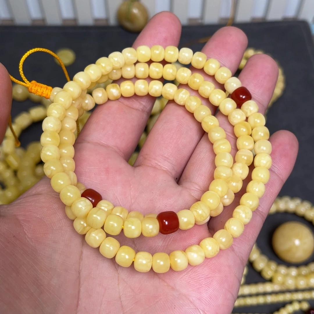 蜜蜡未镶嵌裸石蜜蜡佛珠6.5mm