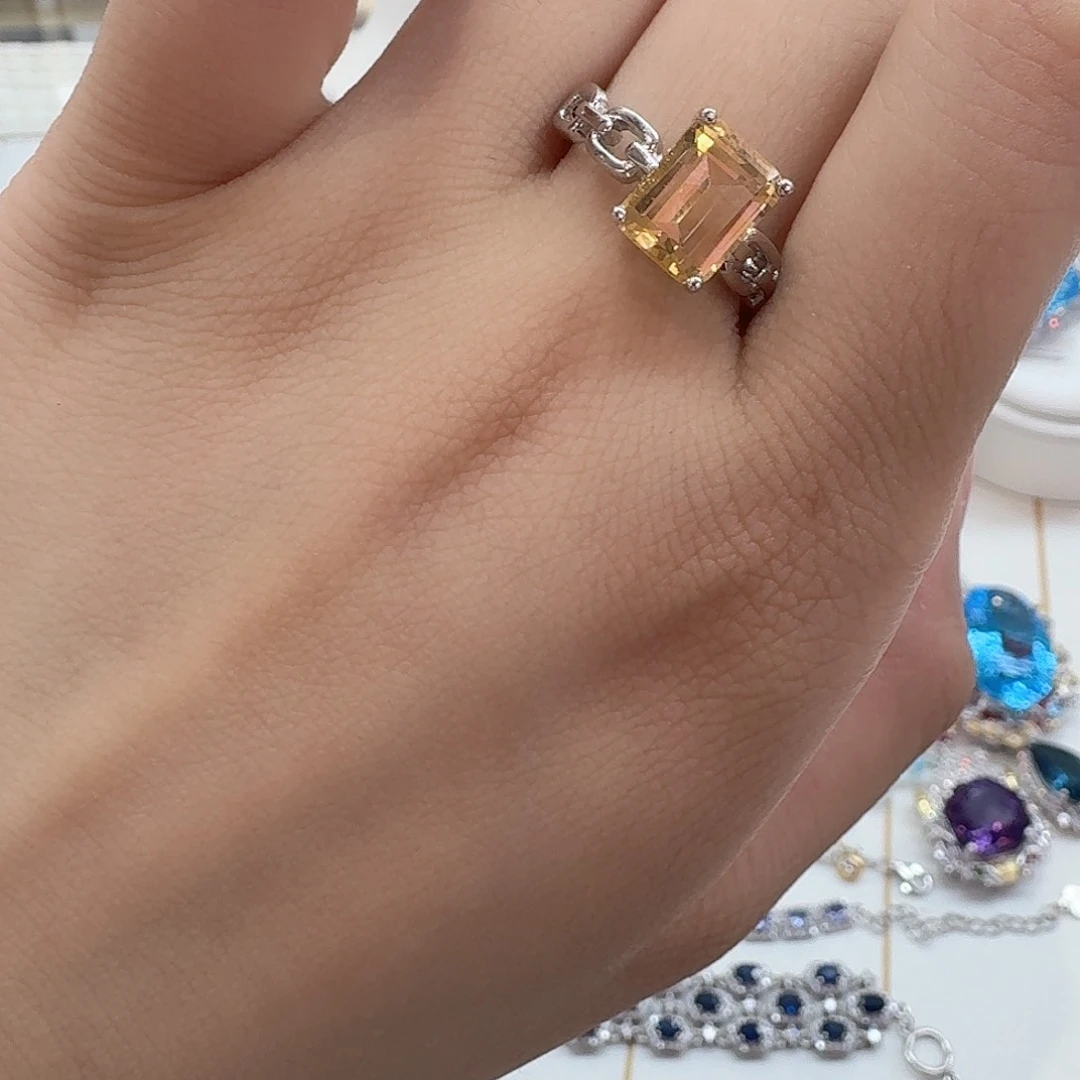 水晶戒指银S925镶嵌 —690