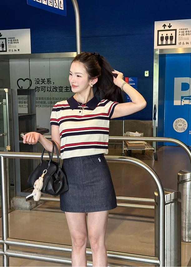 DDY～南韩午后/老钱系列休闲显瘦百搭半裙