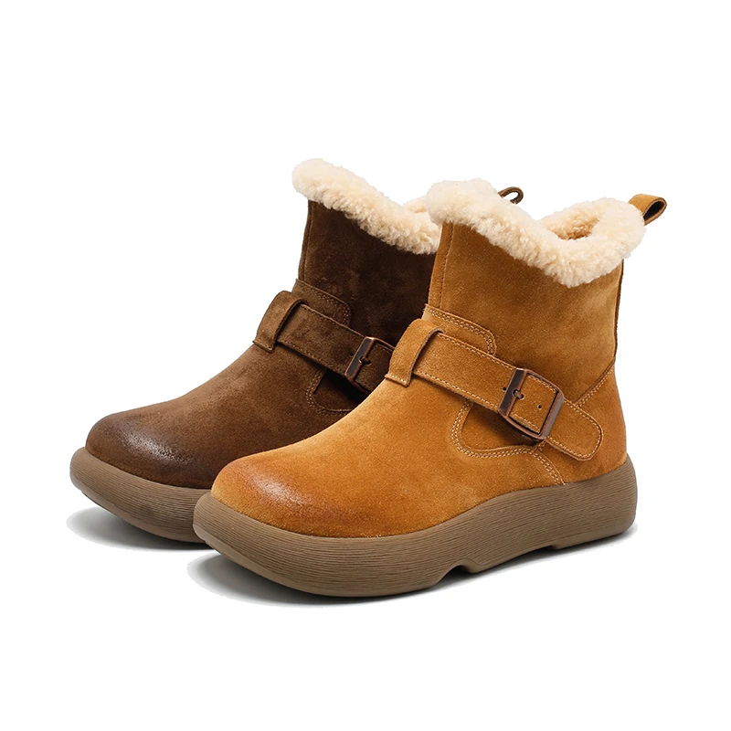 羊皮毛一体7750-10秋冬保暖土豆毛靴短筒雪地靴女靴大棉雪地靴女