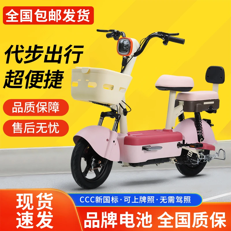 新国标可上牌大续航电动自行车男女通用轻便代步车