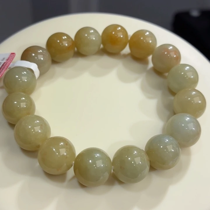 翡翠未镶嵌手链冰胶黄翡卡12