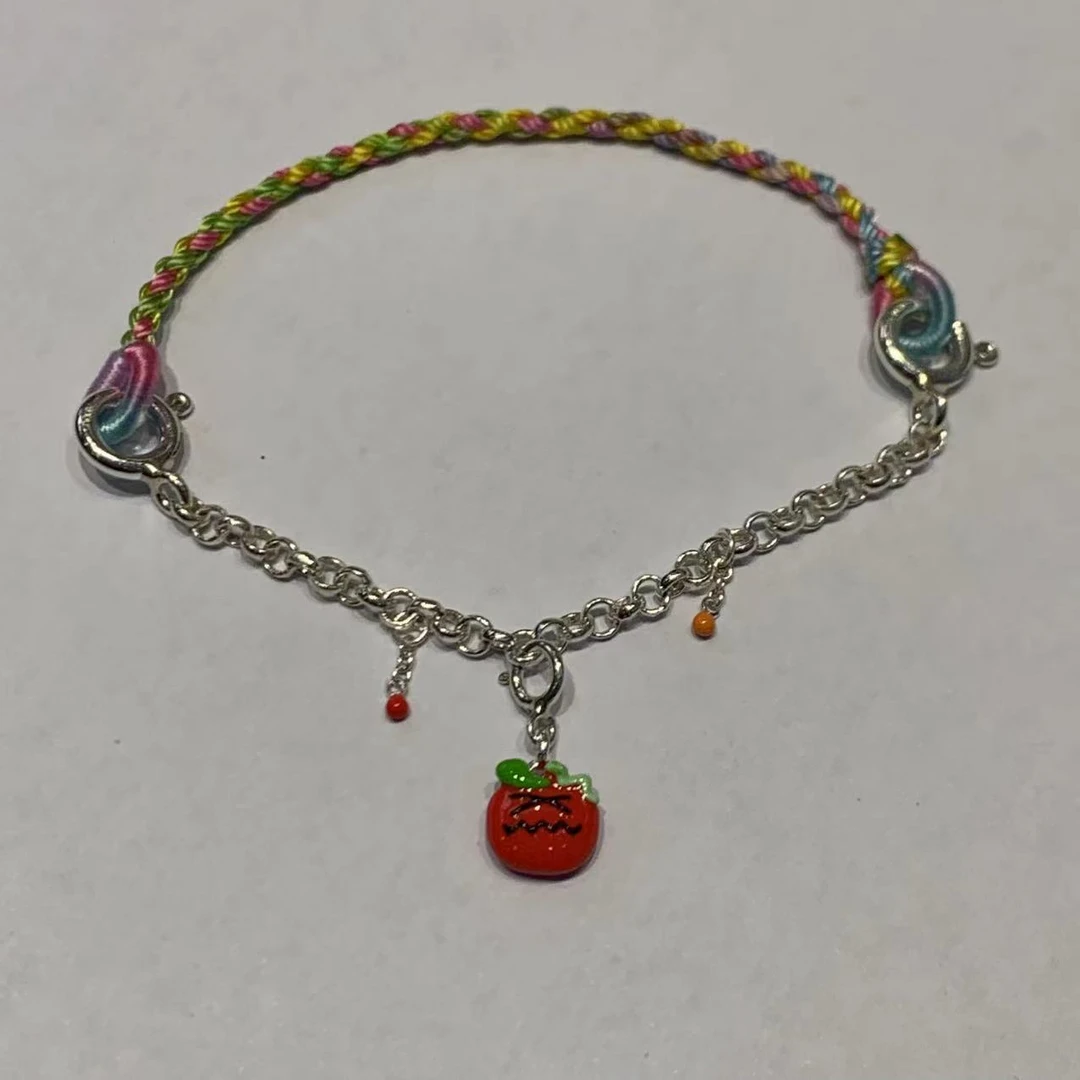 珐琅银手链编织手工可diy可爱