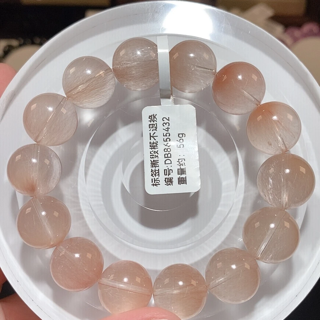 水晶手链未镶嵌F粉兔毛14.5