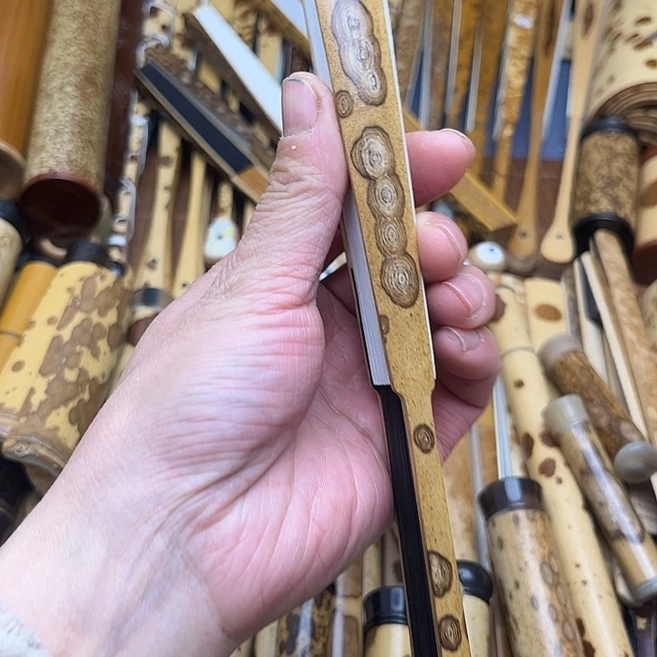 用***8扇子梅鹿竹大头型9寸乌木芯小骨