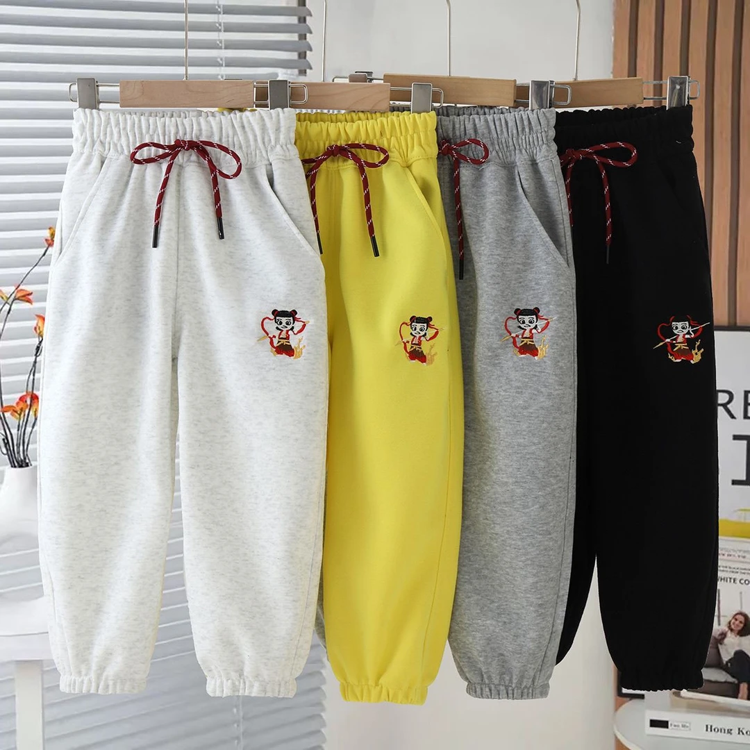 新款哪吒卫裤中大童潮流百搭春秋装男女童休闲裤