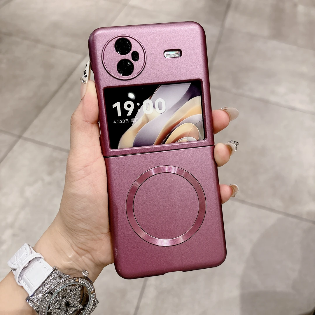 适用vivoxflip手机壳折叠屏超薄金属漆磁吸无线充全包防摔男女款