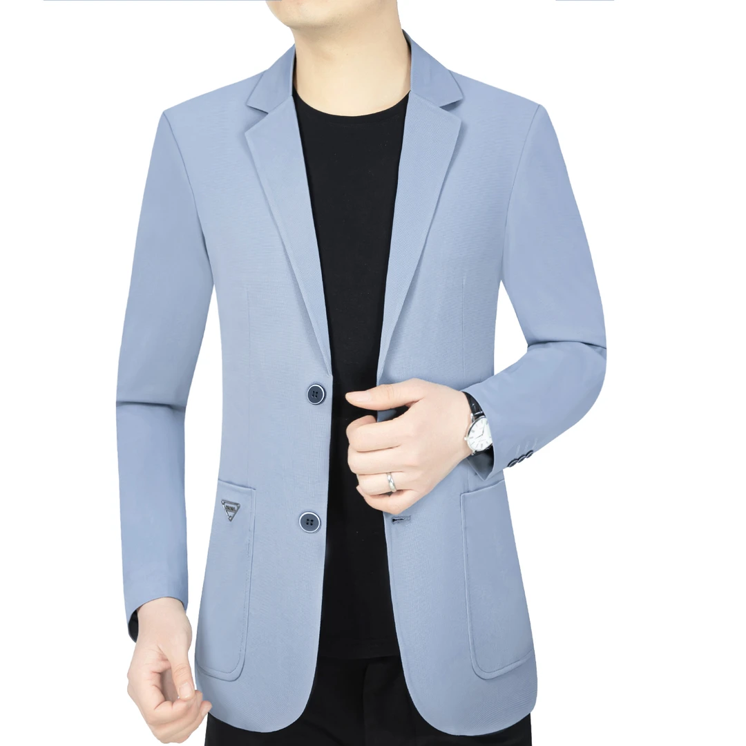 春秋季新款休闲西装男中年毛呢商务西服外套中年百搭上衣爸爸装