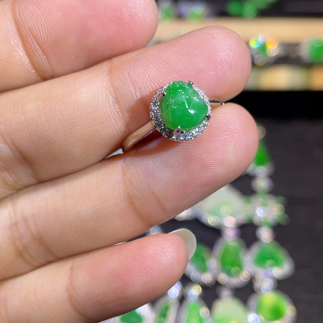 翡翠银S925镶嵌戒指