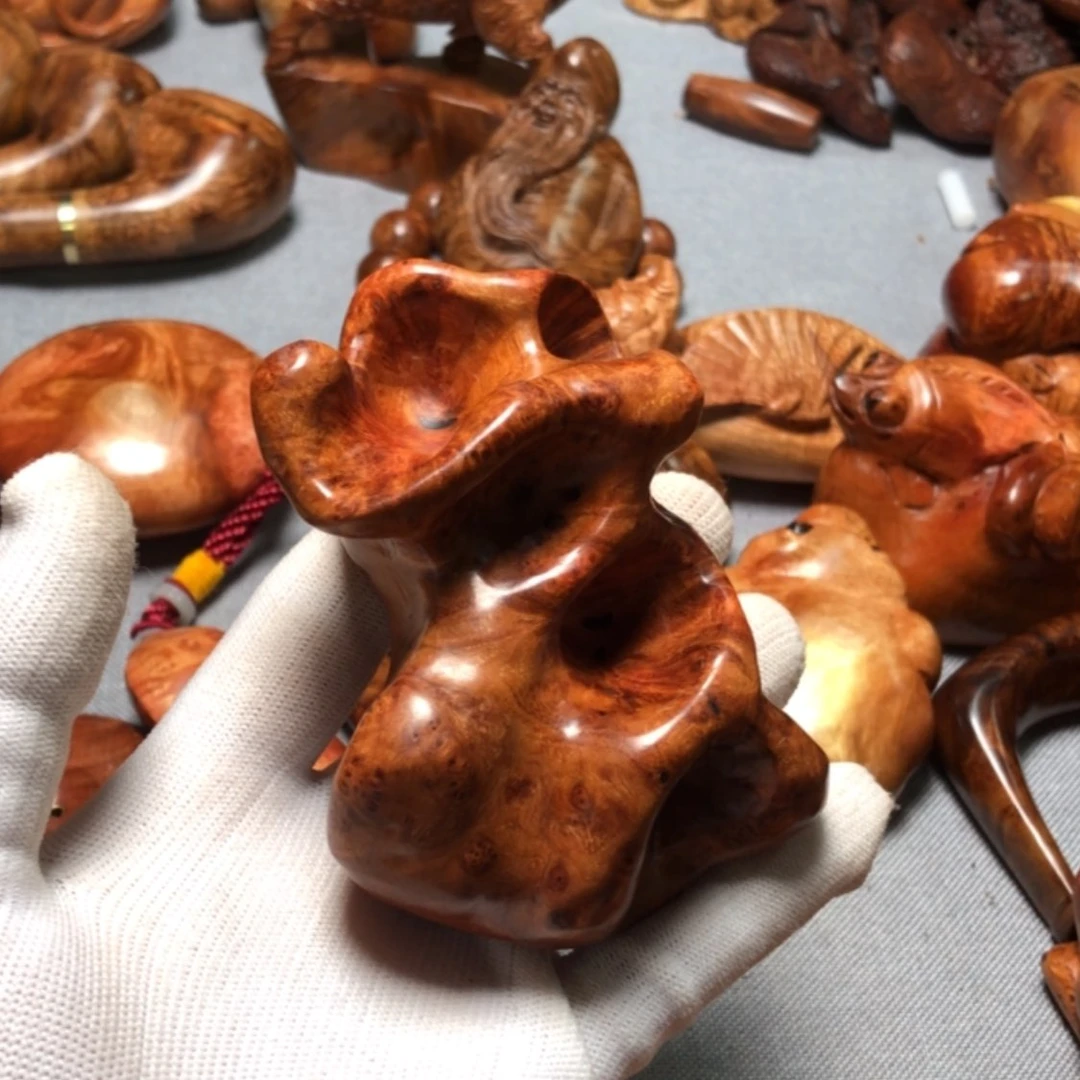 【闪购商品】木武**呼麻梨疙瘩火琉璃手把件