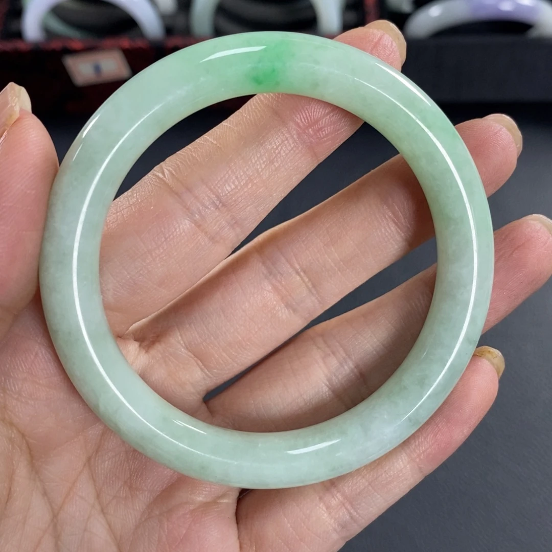 一***蘩翡翠未镶嵌手镯天然翡翠手镯53.3