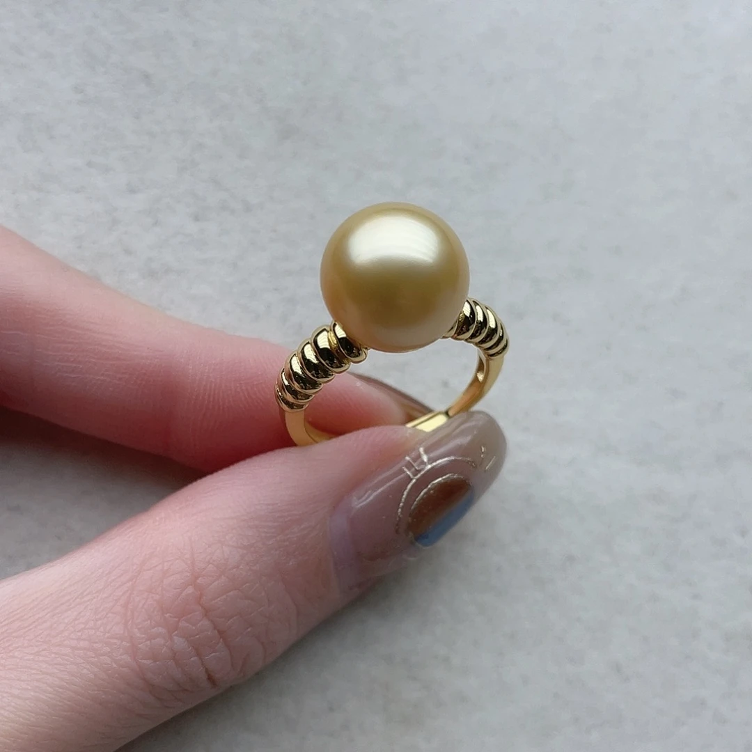 银S925镶嵌戒指69海水珍珠