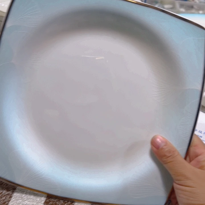 瓷片八寸方盘四个微瑕