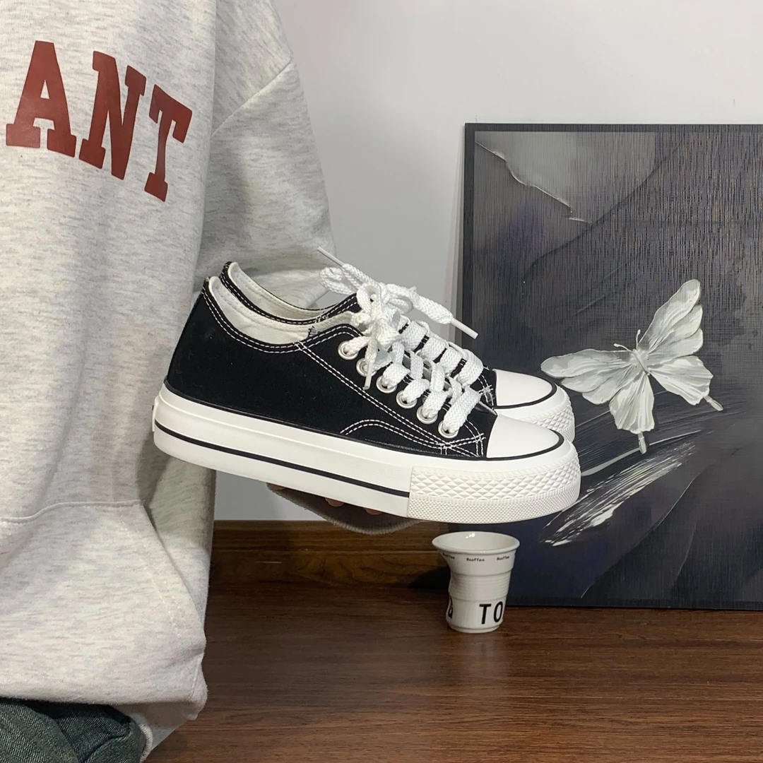 回力帆布鞋女2025夏季新款经典低帮复古鞋子休闲百搭时尚厚底板鞋