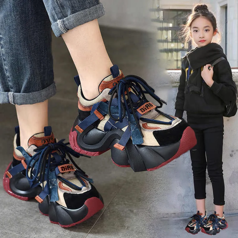 女童运动鞋2025春秋新款儿童老爹鞋学生跑步鞋软底中大童女孩鞋子