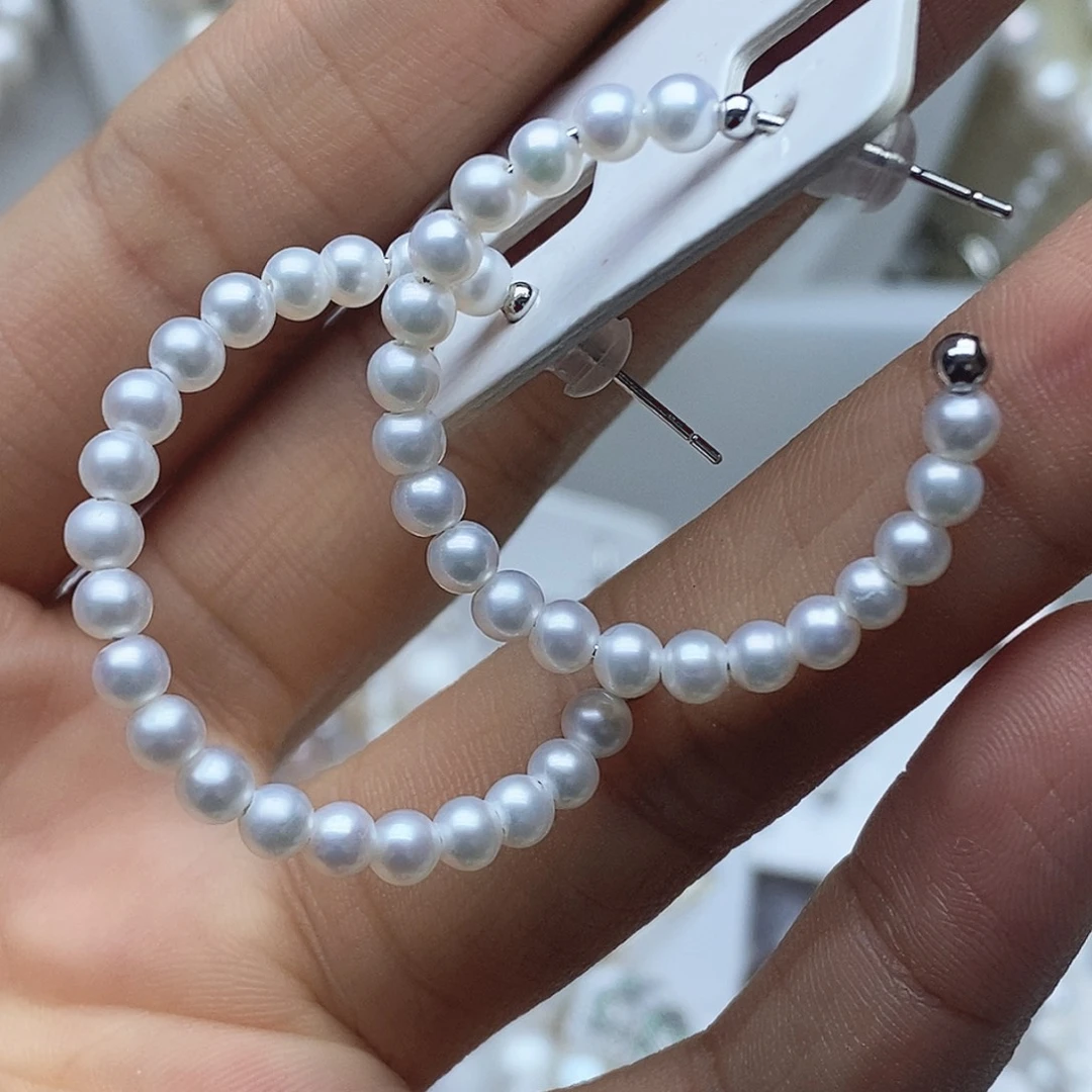 未镶嵌淡水珍珠耳钉