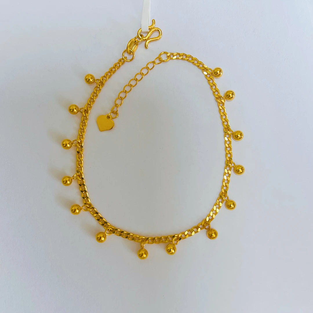 足金999流苏珠珠手链ins时尚仙女气质精致