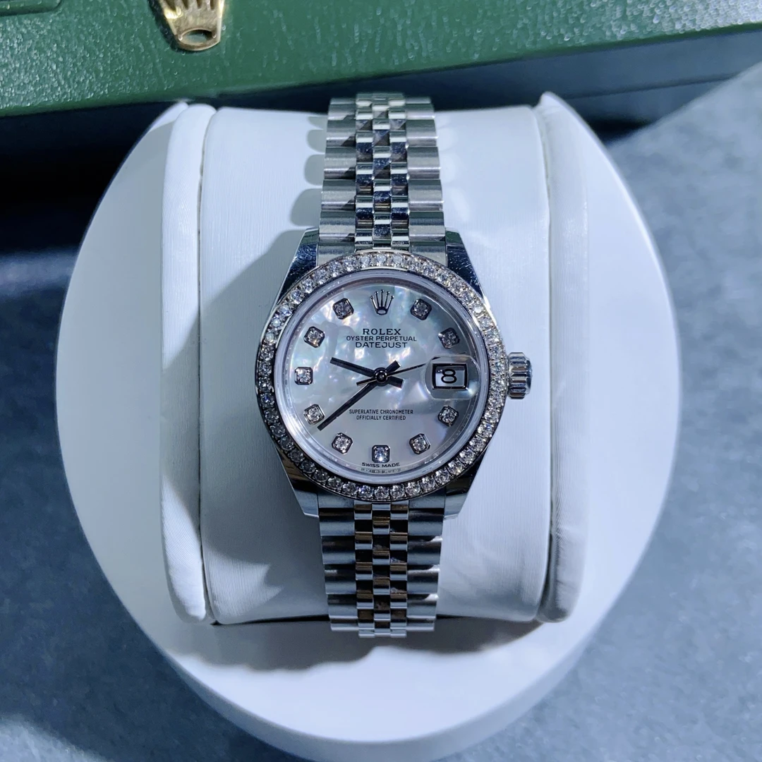 99新 Rolex/劳力士 佳尚/279384/原镶钻/白贝母/自动机械/28mm