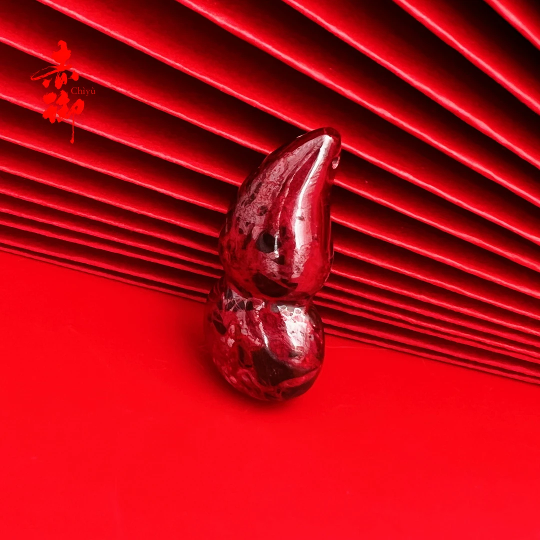 天然辰砂赤御朱砂吊坠大地灵脉葫芦万山天然朱砂原矿石雕刻红挂件