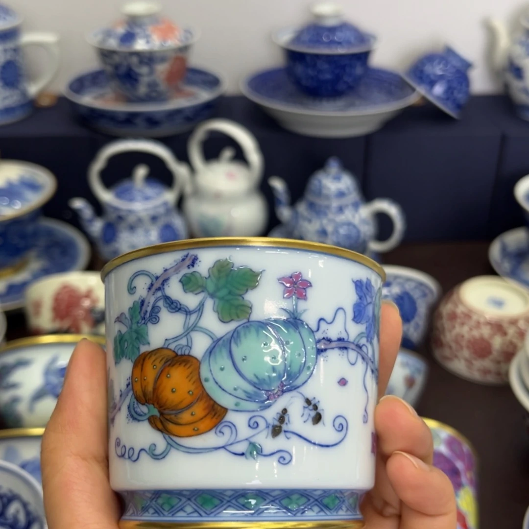 【闪购商品】景德镇手工手绘陶瓷天**蓝