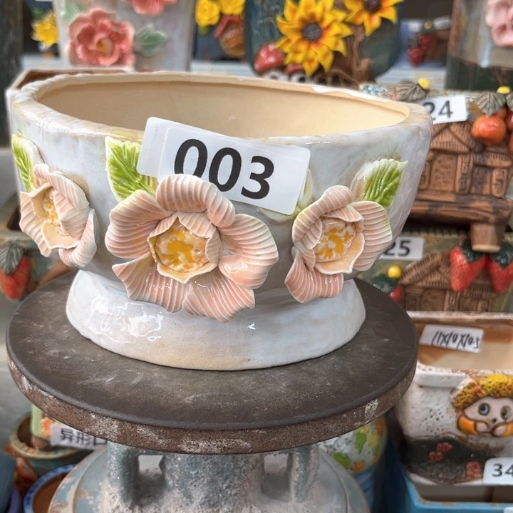 紫砂花盆粗陶材质多肉花盆