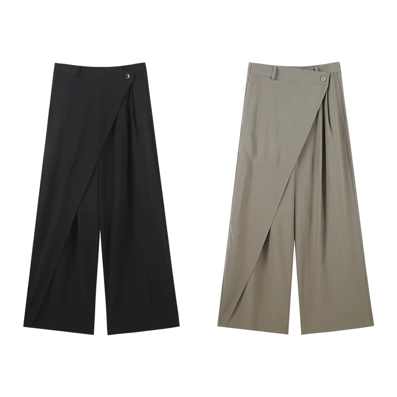 「思思」2025春季设计叠片单扣高腰休闲裤HBZC641069 nnassa