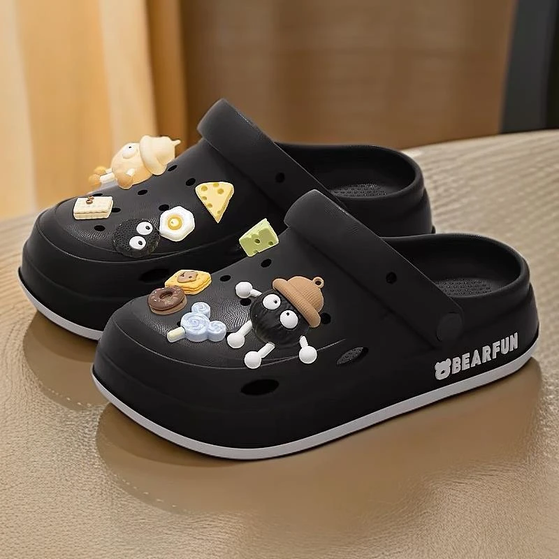 户外时尚透气男士踩屎感洞洞鞋沙滩夏季凉拖韩版洗澡夏天包头鞋