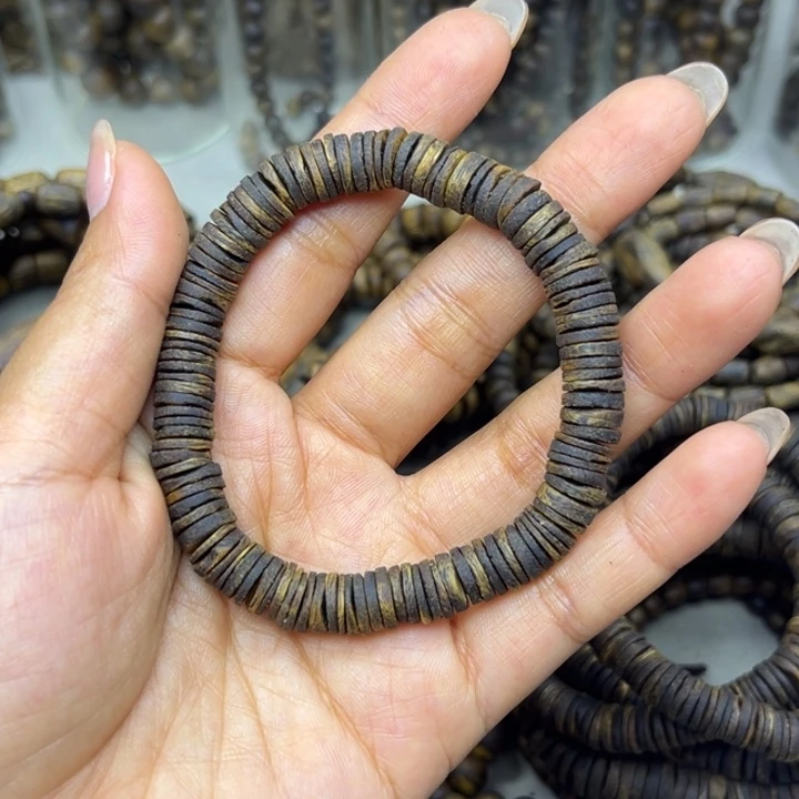 沉香手串沉水药片珠单圈0.8/8.6