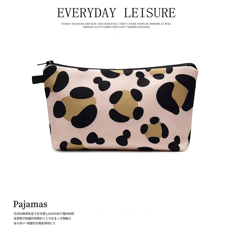 新款高颜值豹纹化妆包收纳包02251时尚大容量防水不易皱便携