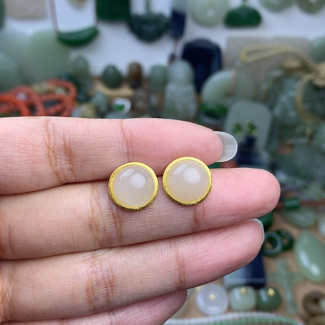 和田玉银S925镀金镶嵌颈饰