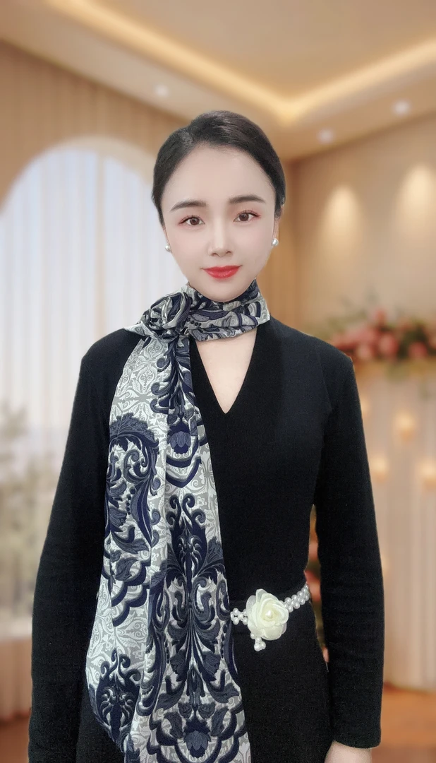 2025春季新款气质韩版牛奶丝200*28花朵长巾女士时尚百变丝巾