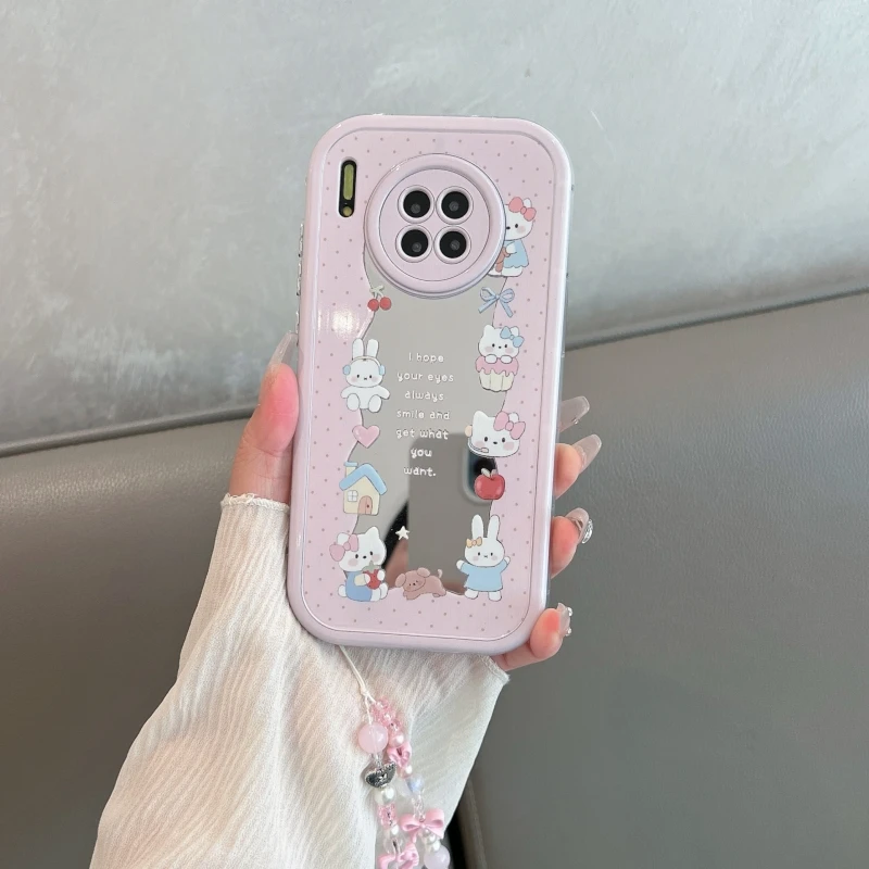 适用华为mate30pro手机壳带镜子挂绳mate30全包防摔mate30epro女