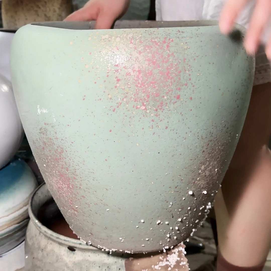紫砂花盆高30口27.5