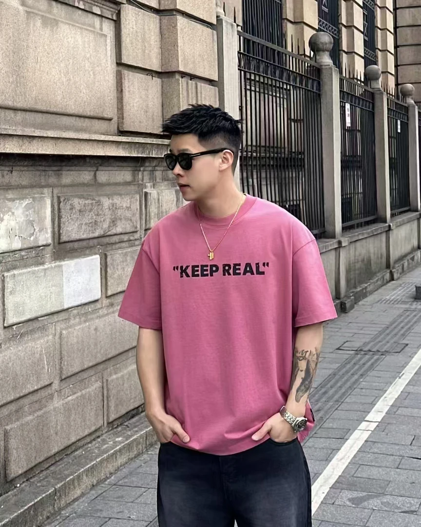 男士短袖圆领夏季字母凉感短袖T恤百搭时尚