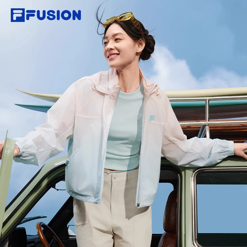 【凉感轻薄】斐乐潮牌夏季女子防晒衣户外运动渐变外套T11W523702F