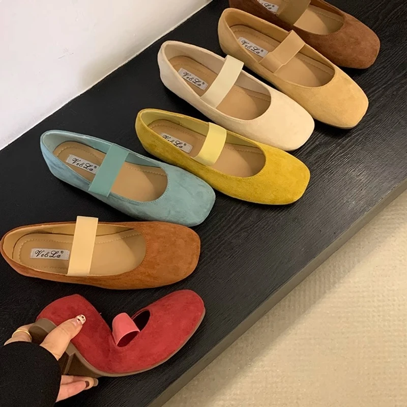 平底鞋韩版浅口一字带玛丽珍鞋芭蕾舞鞋春季法式复古软底单鞋女