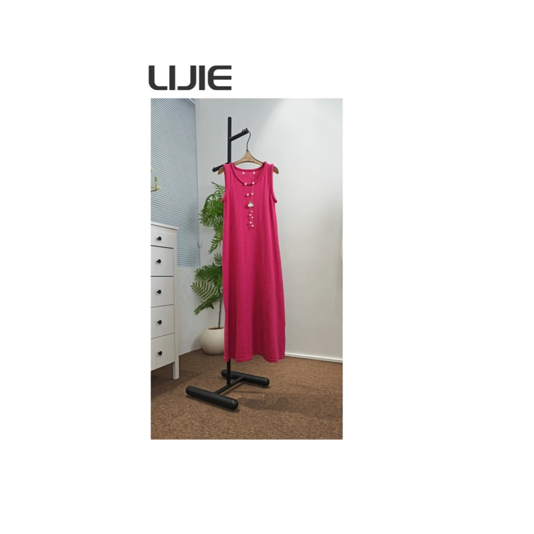 【深圳丽姐-燕子】001u竹节麻无袖连衣裙