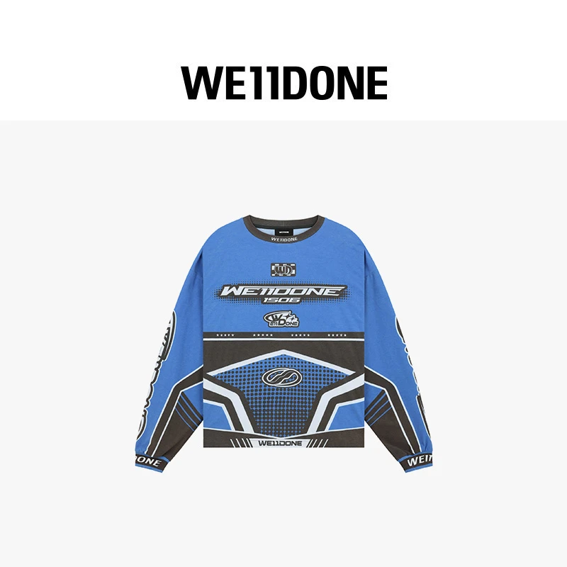【25早秋新品】WE11DONE男女同款机车风撞色长袖T恤25-771