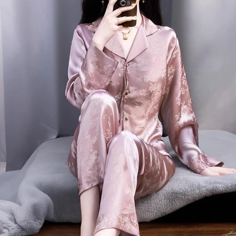 tpvl2025新款新中式国风睡衣女士春秋家居服套装高级感可外穿