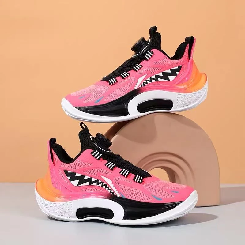 4887-儿童篮球鞋2025夏季新款男孩女孩网面透气减震男童运动鞋