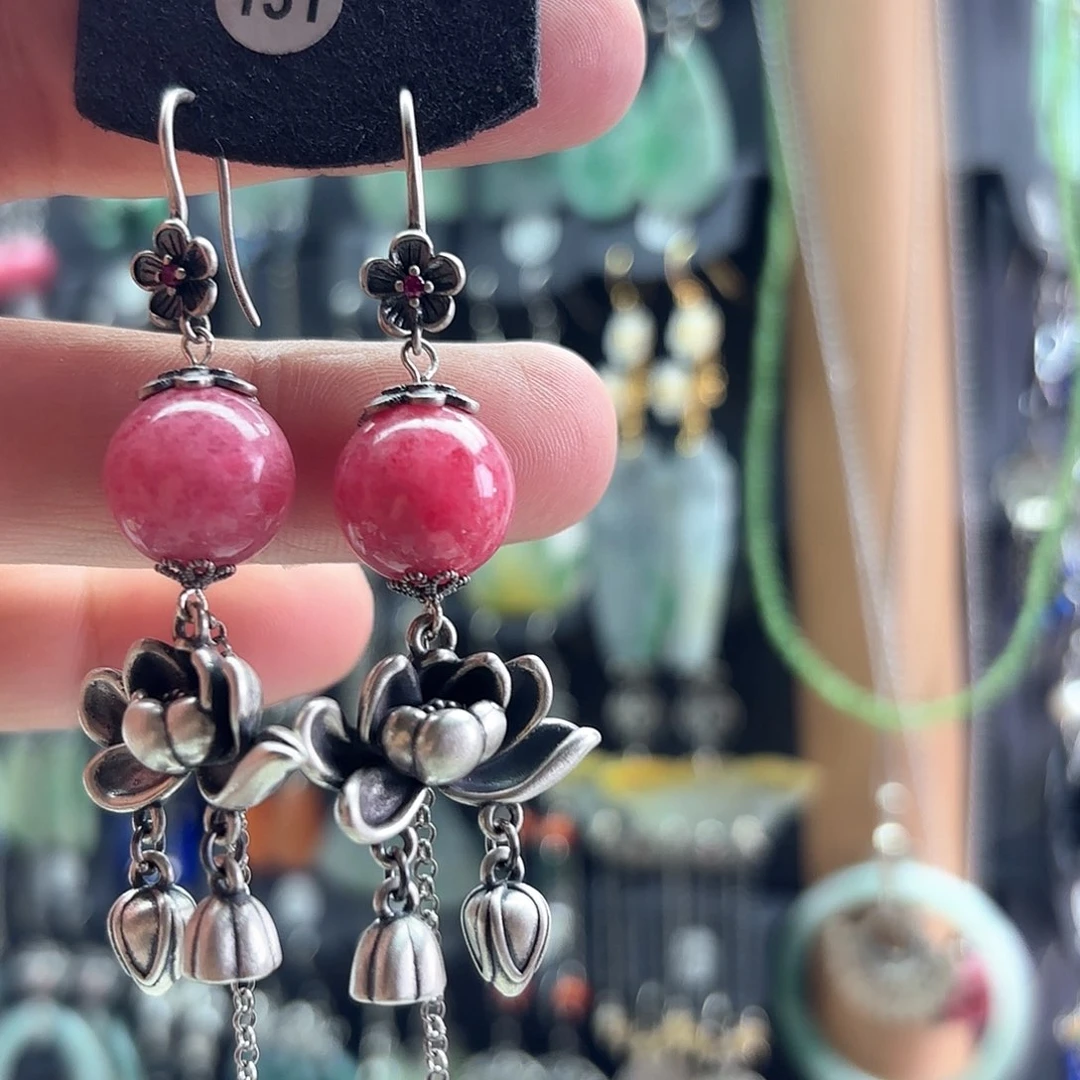 水晶耳饰银S925镶嵌M****Z