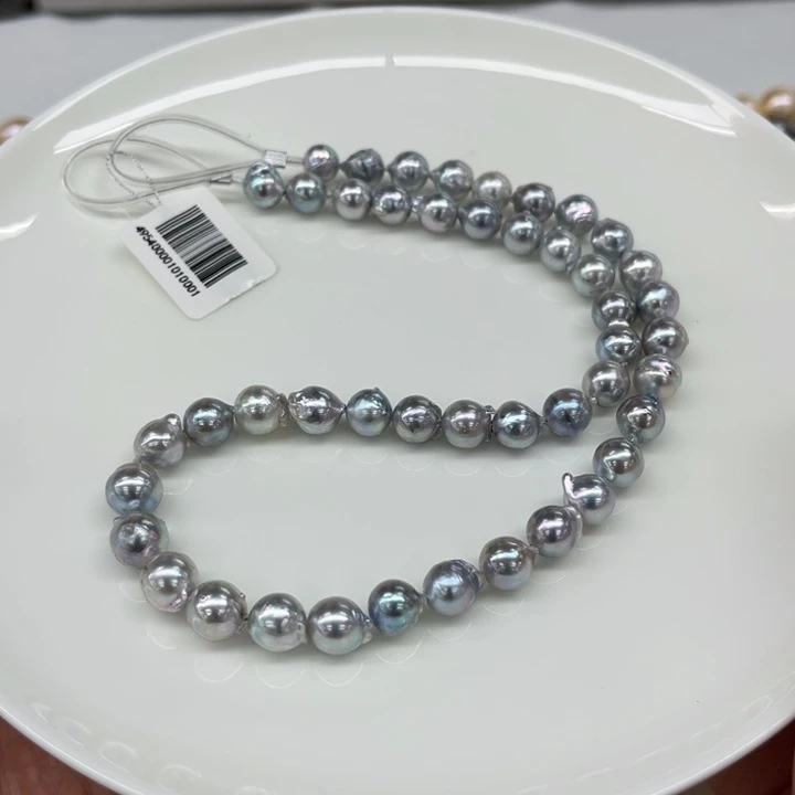 项链未镶嵌海水珍珠大****花真多麻7-9mm