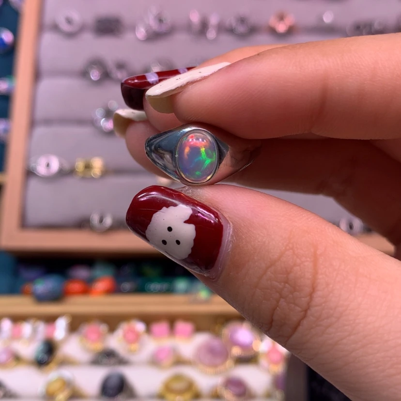 【闪购商品】欧泊戒指款式银S925镶嵌沙***泥